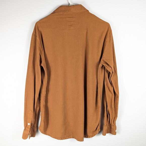 Attention & Co Shirt Men 50 Korea Brown Textured Long Sleeve Casual Button Front - Picture 5 of 5